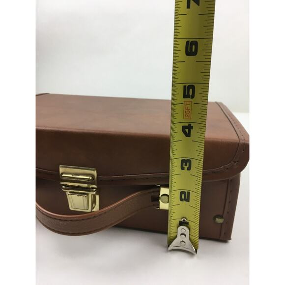 Cassette Tape Case Holder 12 Brown Faux Leather Travel Storage - Picture 12 of 12